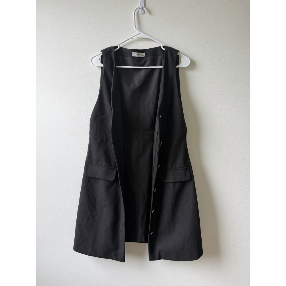MANGO Women's Dress Vest Black Size Medium Office Casual
